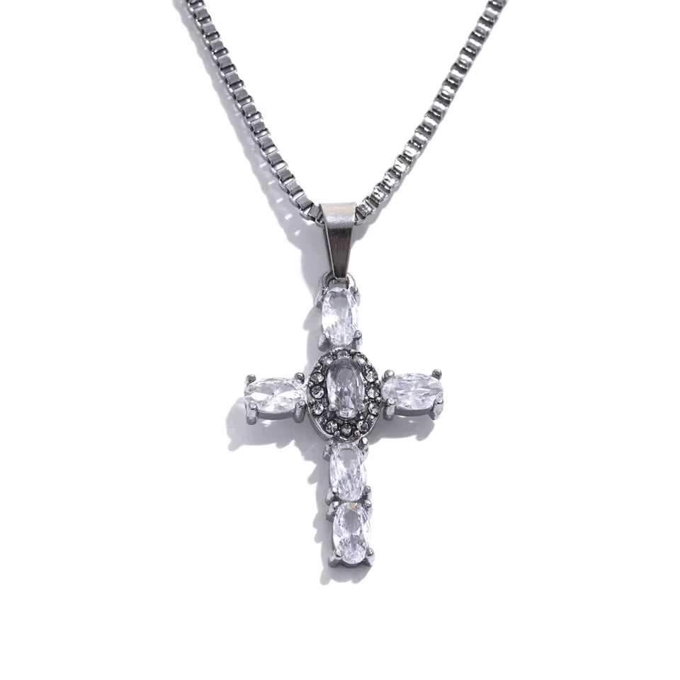 Seraphina Cubic Zirconia Cross Necklace