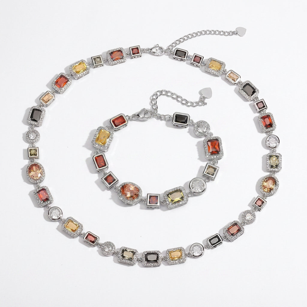 Vesper Geometric Bracelet & Necklace Set