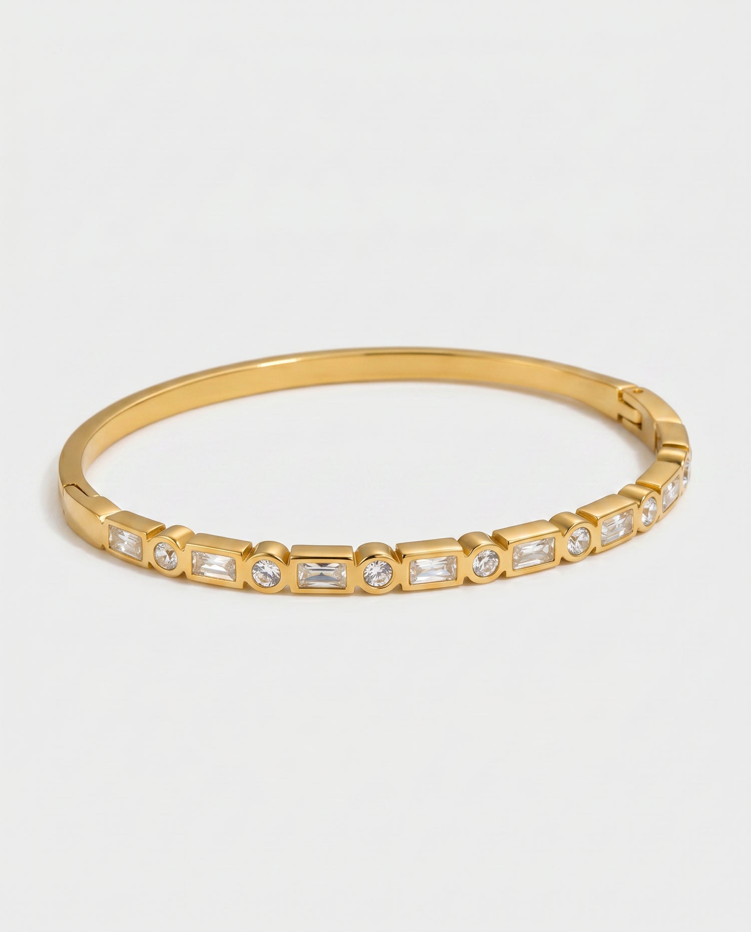Zora Geometric Zircon Bangle