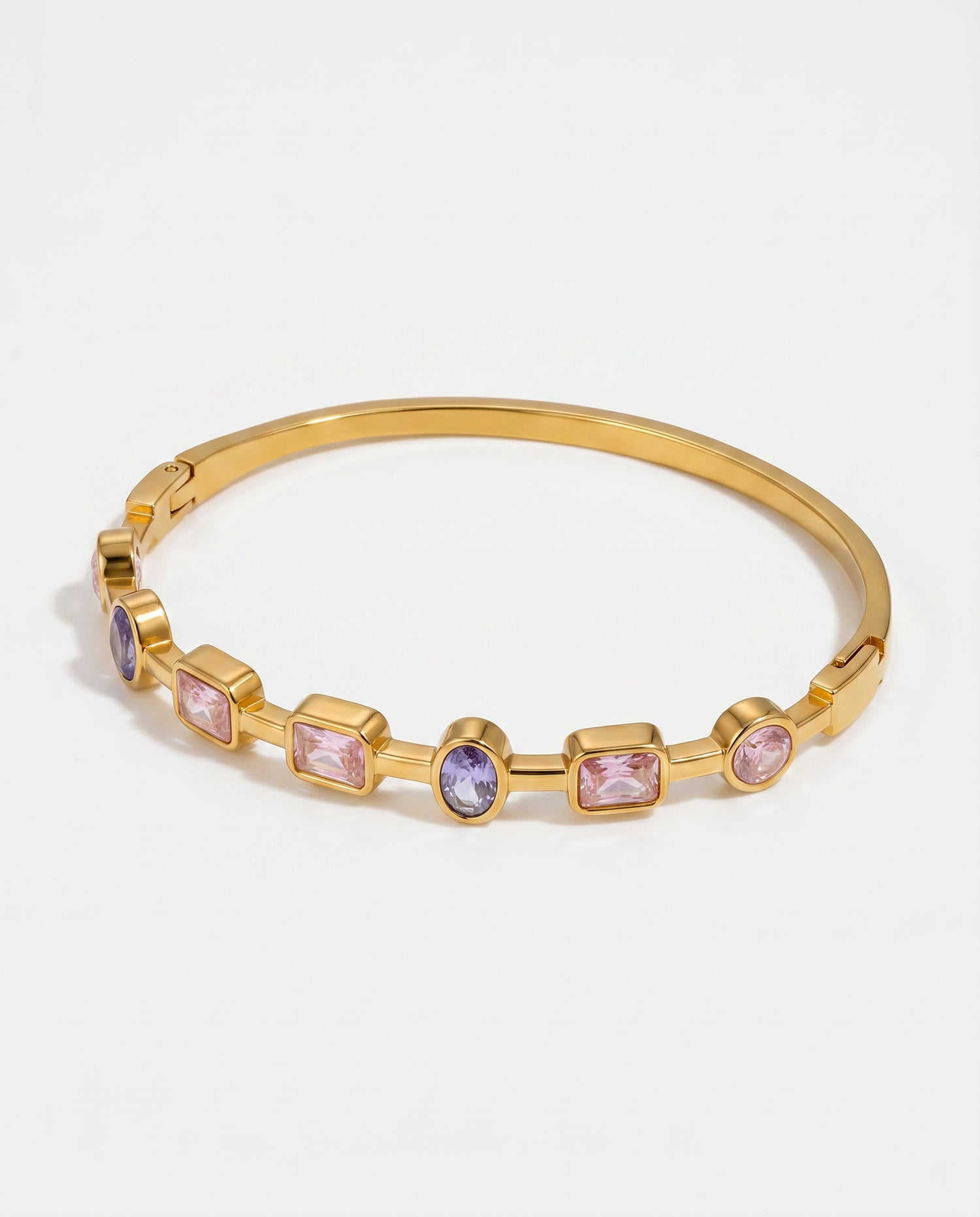 Zora Geometric Zircon Bangle
