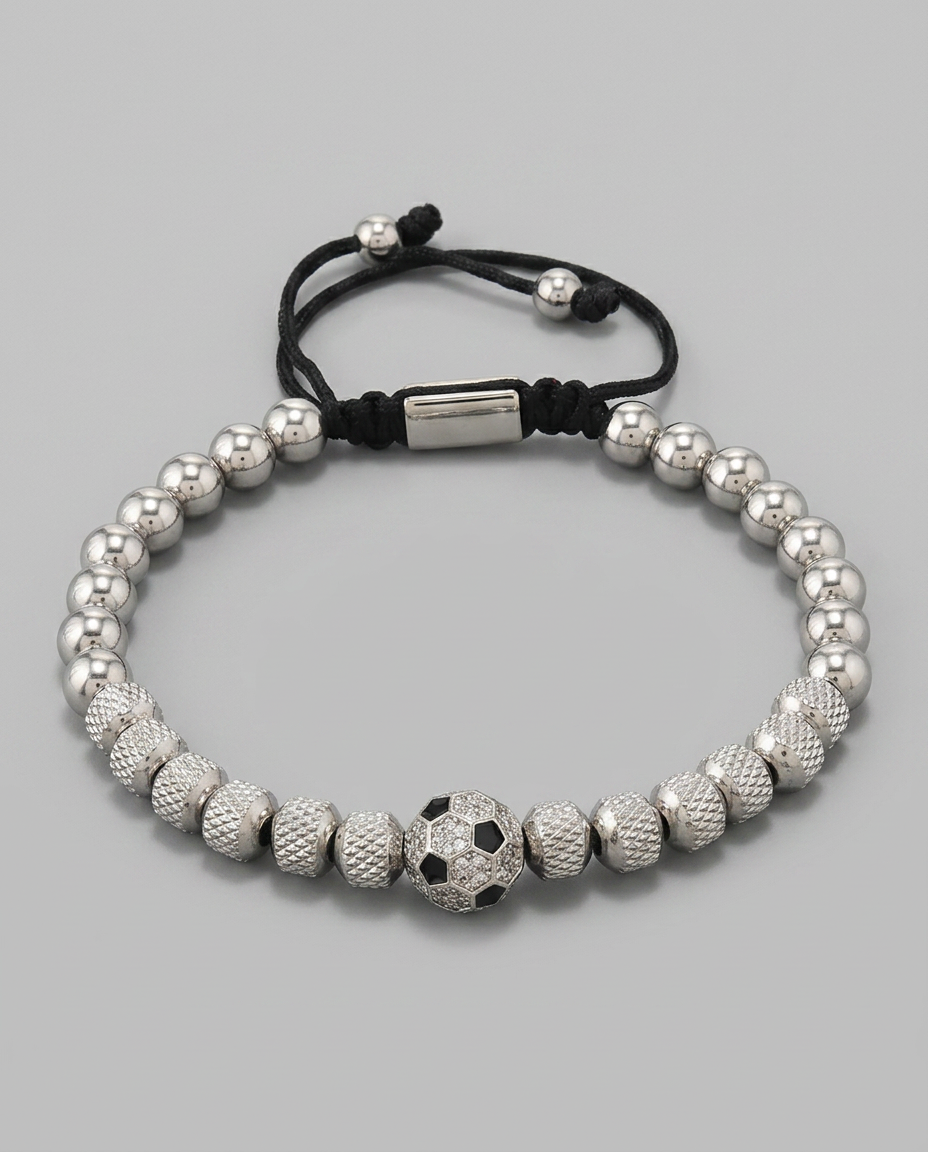 Football Beaded Bracelet