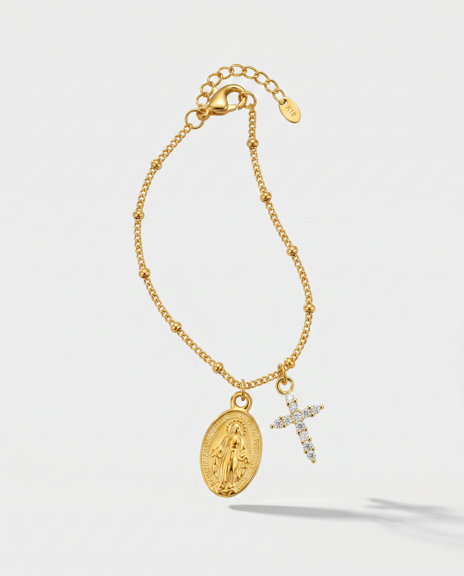 Rosery & Cross Bracelet