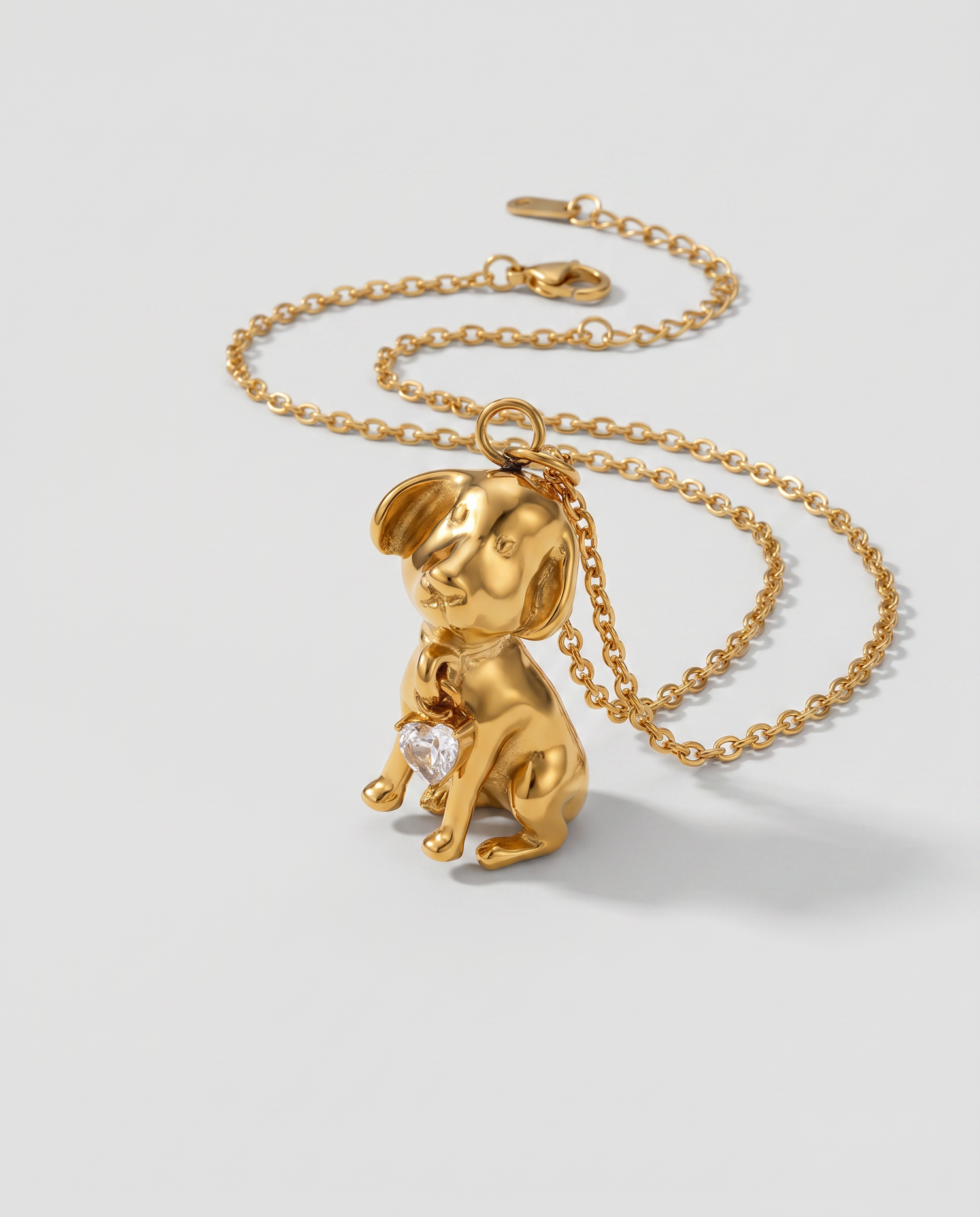 Cleo Puppy Heart Pendant Necklace