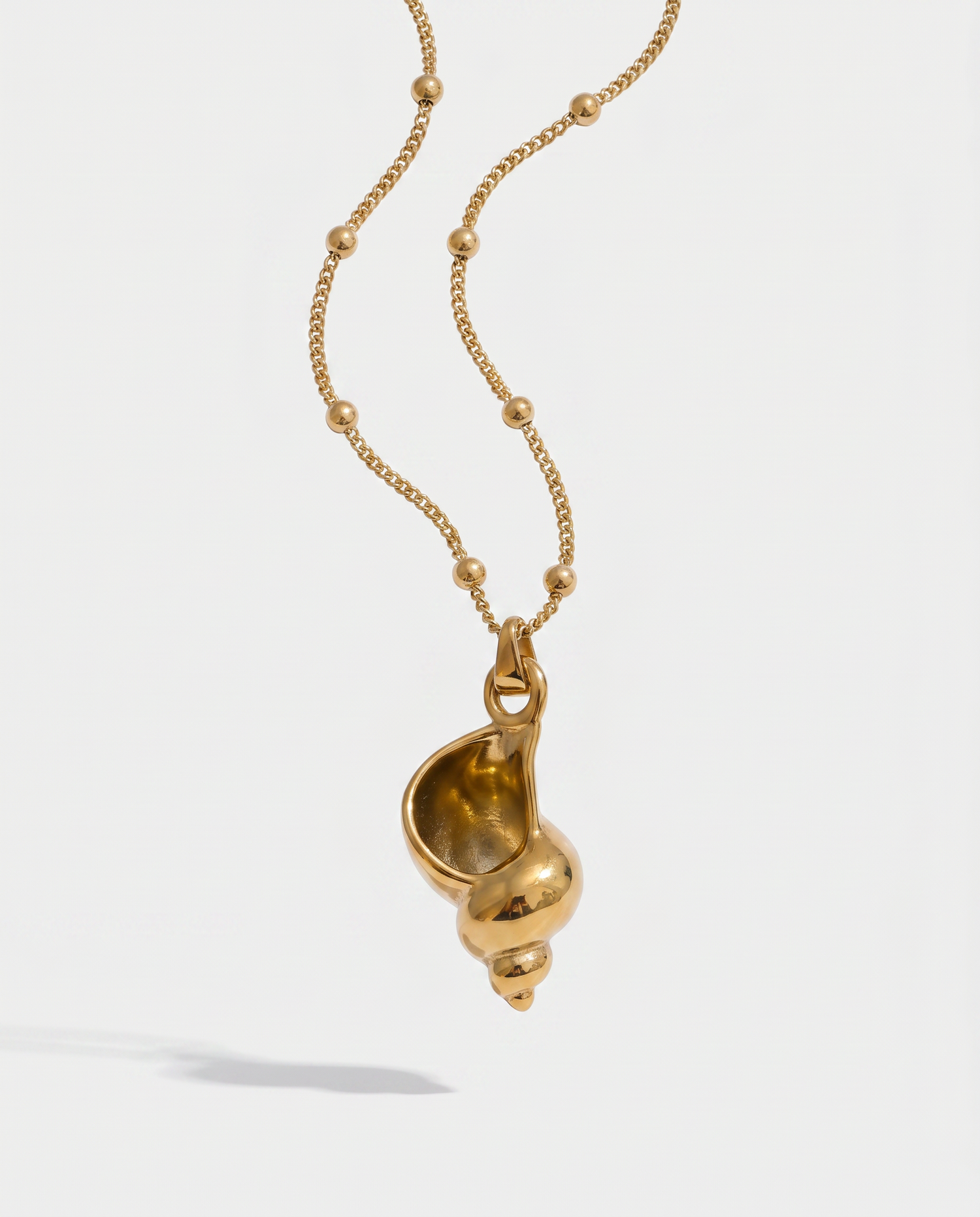 Coral Conch Pendant Necklace