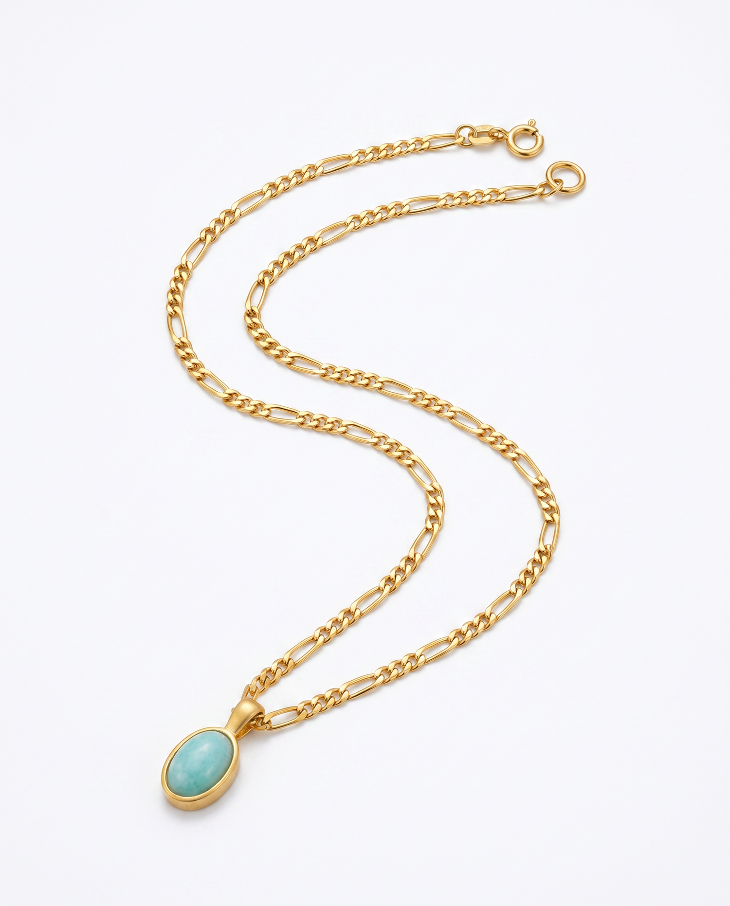 Celeste Blue Stone Pendant Necklace