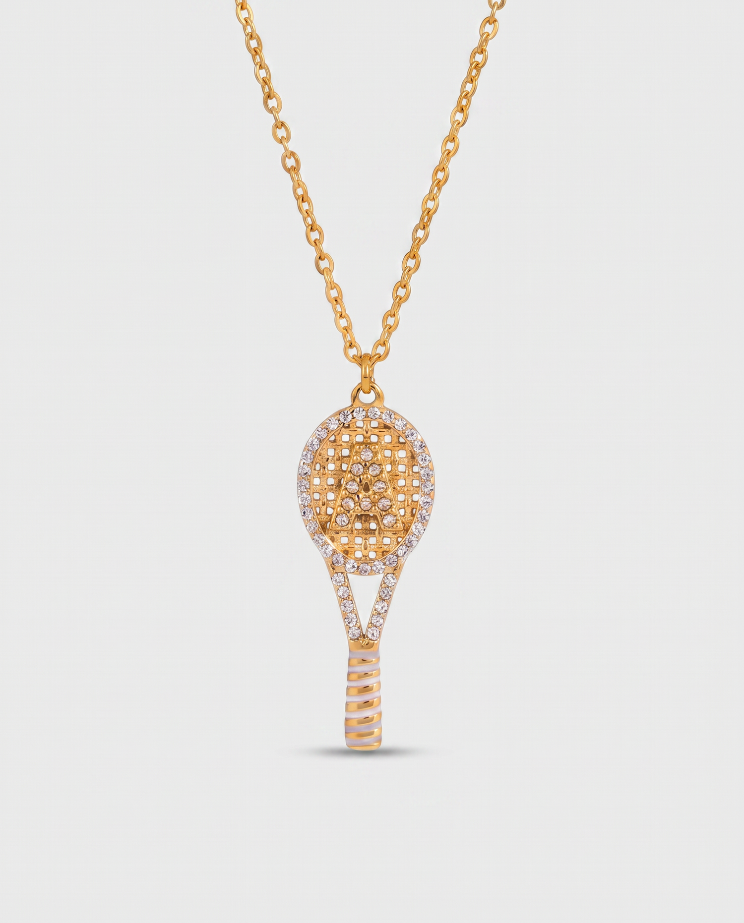 Romy Tennis Initials Pendant Necklace