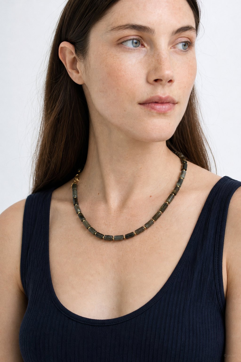 Lyra Handcrafted Choker — Obsidian, studio product shot